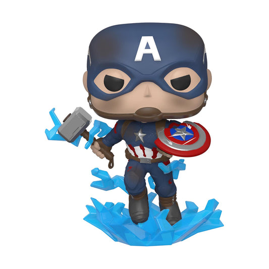 Funko Pop! Marvel: Avengers Endgame - Captain America med trasig sköld och Mjolnir #573