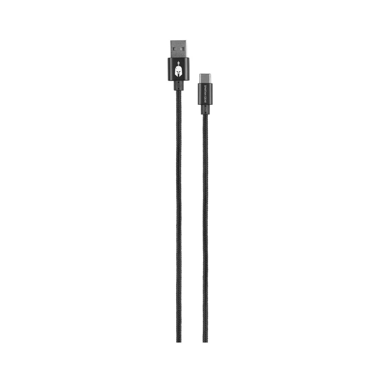 Spartan Gear - Dubbel Sidig USB-Kabel (Typ C) 2m - Svart