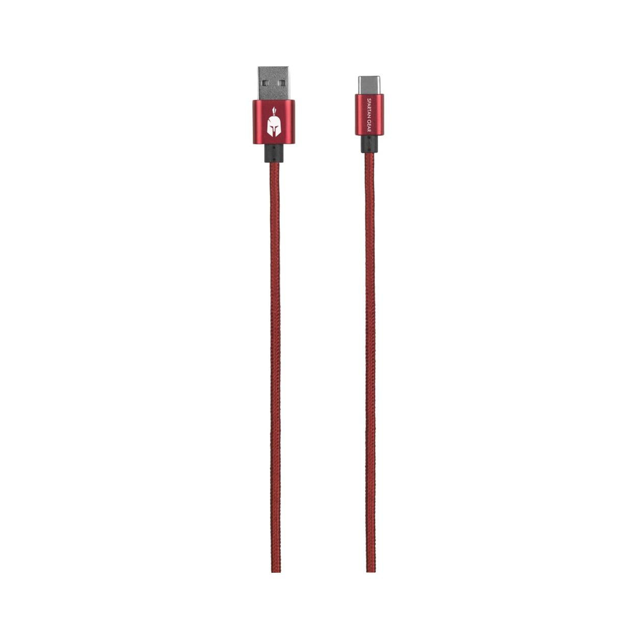 Spartan Gear - Dubbel Sidig USB-Kabel (Typ C) 2m - Röd