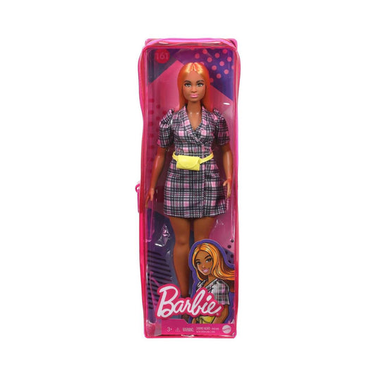 Mattel Barbie Fashionistas #161 - Puff Sleeve Plaid Blazer Dress Curvy Doll