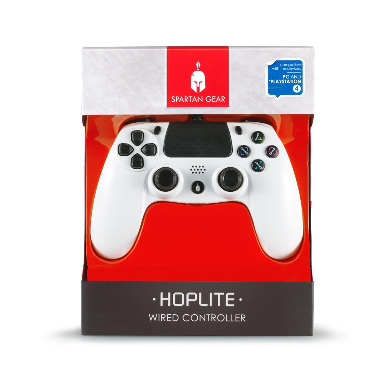 Spartan Gear - Hoplite Trådad Kontroller (Vit) för PC och PS4