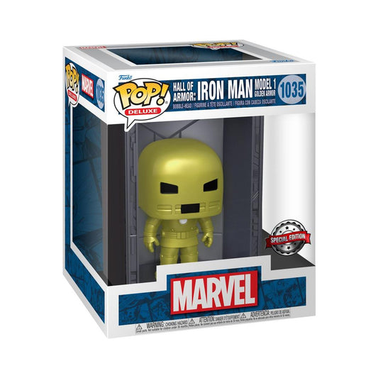 Funko Pop! Deluxe: Marvel Hall of Armor - Iron Man Model 1 Gyllene Armor