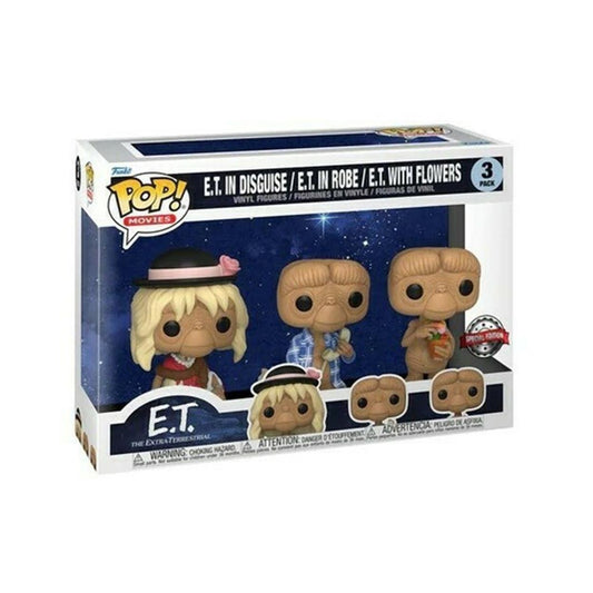 Funko Pop! 3-Pack E.T. Special Edition - E.T. i Förklädnad, Morgonrock och Blommor