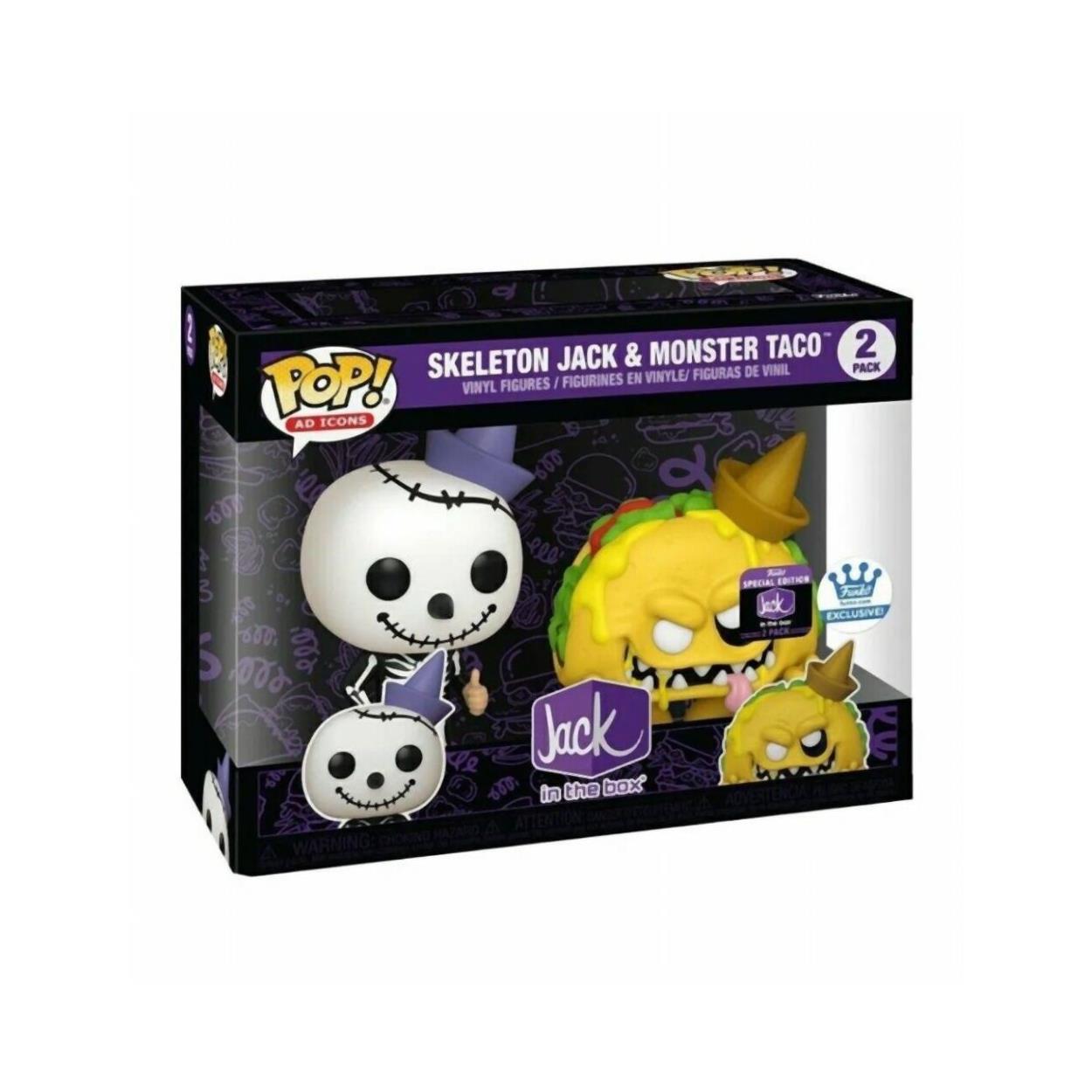 Funko Pop! 2-Pack Ad Icons: Jack in the Box - Skeleton Jack & Monster Taco (Special Edition)