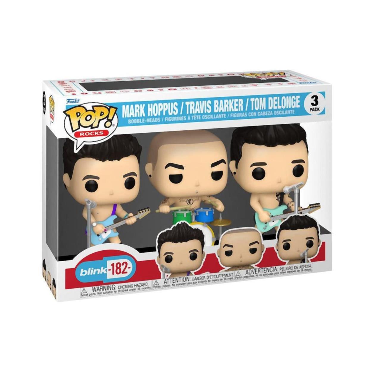 Funko Pop! Albums Deluxe: Blink-182 - Mark Hoppus, Travis Barker, Tom DeLonge #36 Vinyl Figures