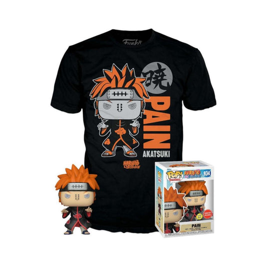 Funko Pop! Naruto Shippuden - Pain (PU/Glows in the Dark) Vinyl Figur och T-shirt (XL)