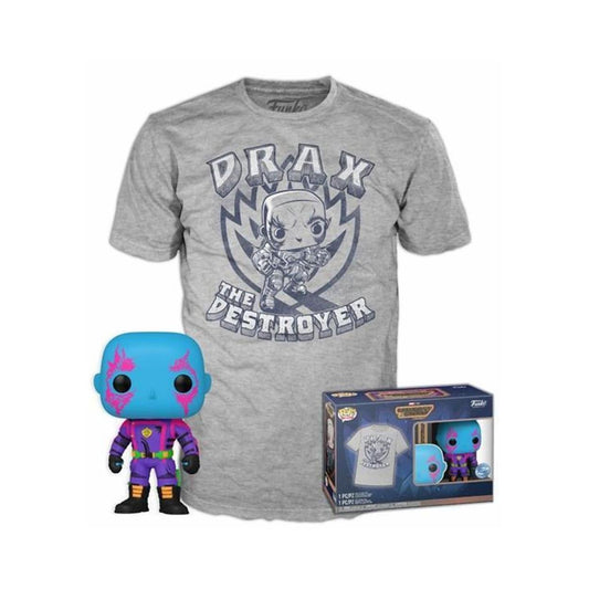 Funko Pop! Marvel Guardians of the Galaxy - Drax (Blacklight) och T-shirt (S)