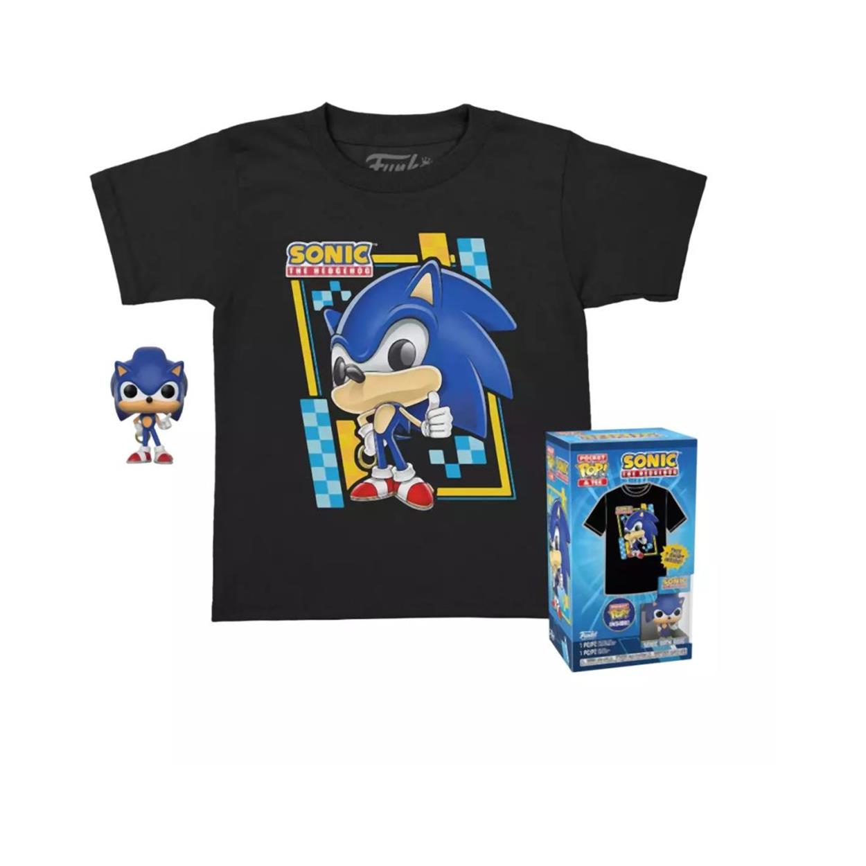 Funko Pocket Pop! Sonic (Flocked) Vinyl Figur och T-shirt (Barn)