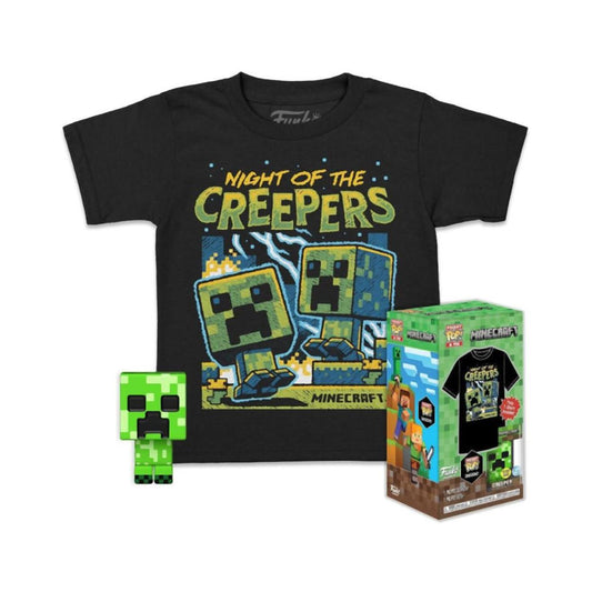 Minecraft Blue Creeper Funko Pocket Pop! och T-shirt (XL)