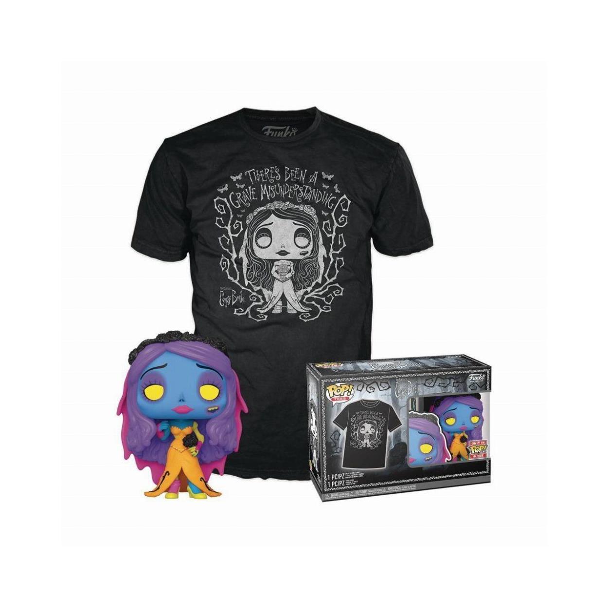 Funko Pop! Tim Burton's Corpse Bride - Emily (Blacklight) Vinylfigur och T-shirt