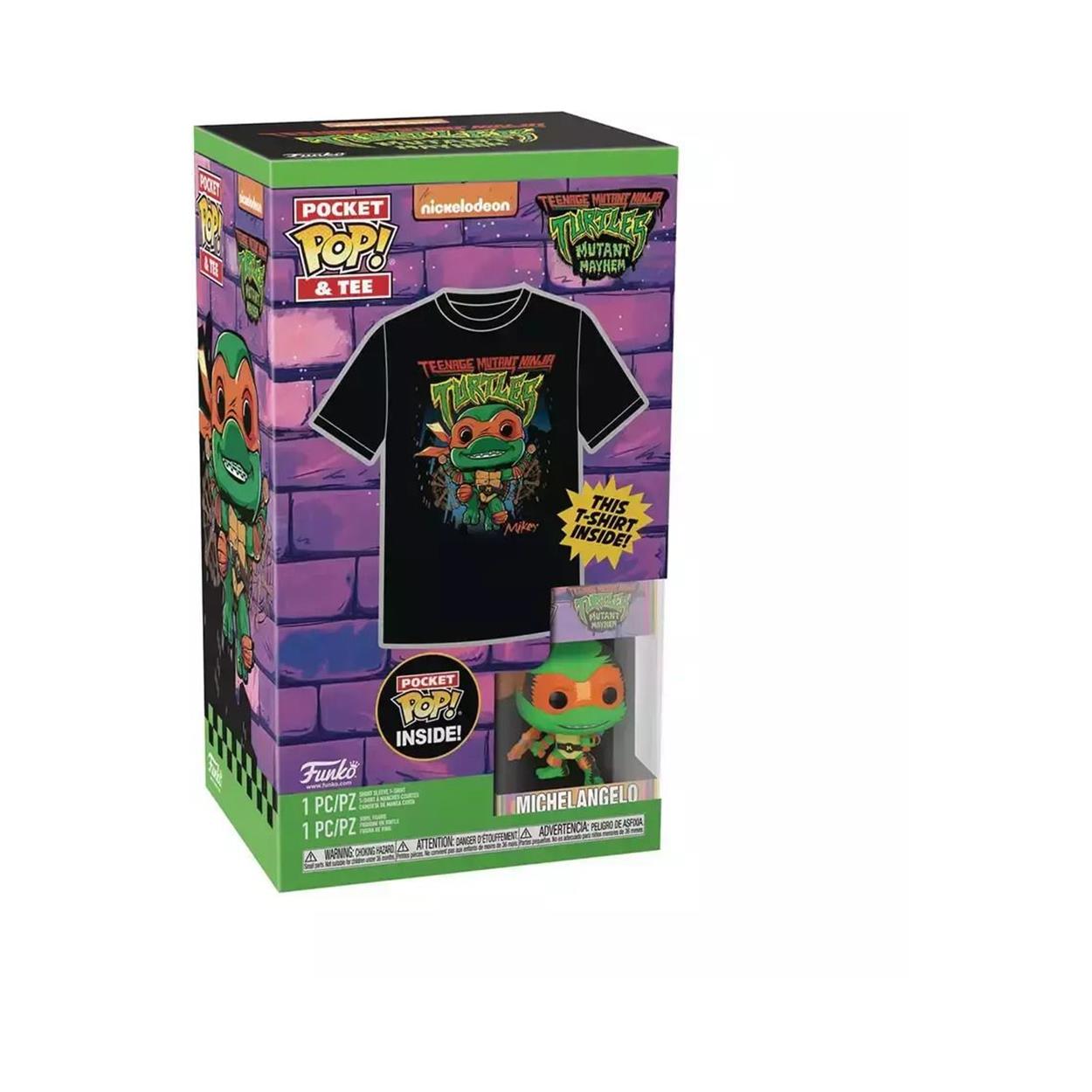 Funko Pocket Pop! och T-shirt (Barn): Teenage Mutant Ninja Turtles - Michelangelo