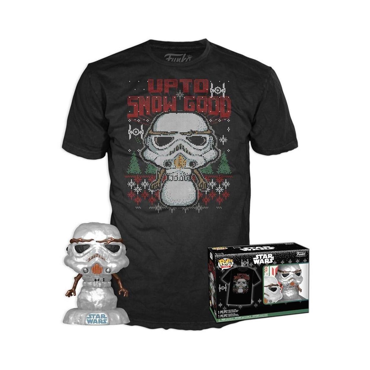 Funko Pop! Star Wars - Holiday Stormtrooper (Metallic) Vinylfigur och T-Shirt (S)