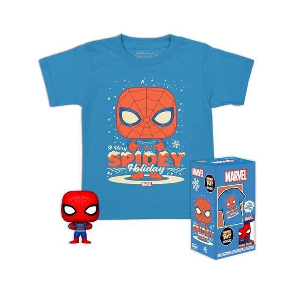 Funko Pocket Pop! Marvel - Holiday Spiderman Vinyl Figur & T-shirt (L)