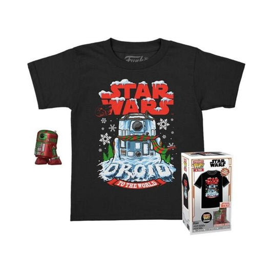 Funko Pocket Pop! och Tee (Barn) Disney: Star Wars - Holiday R2-D2 (Metallic)