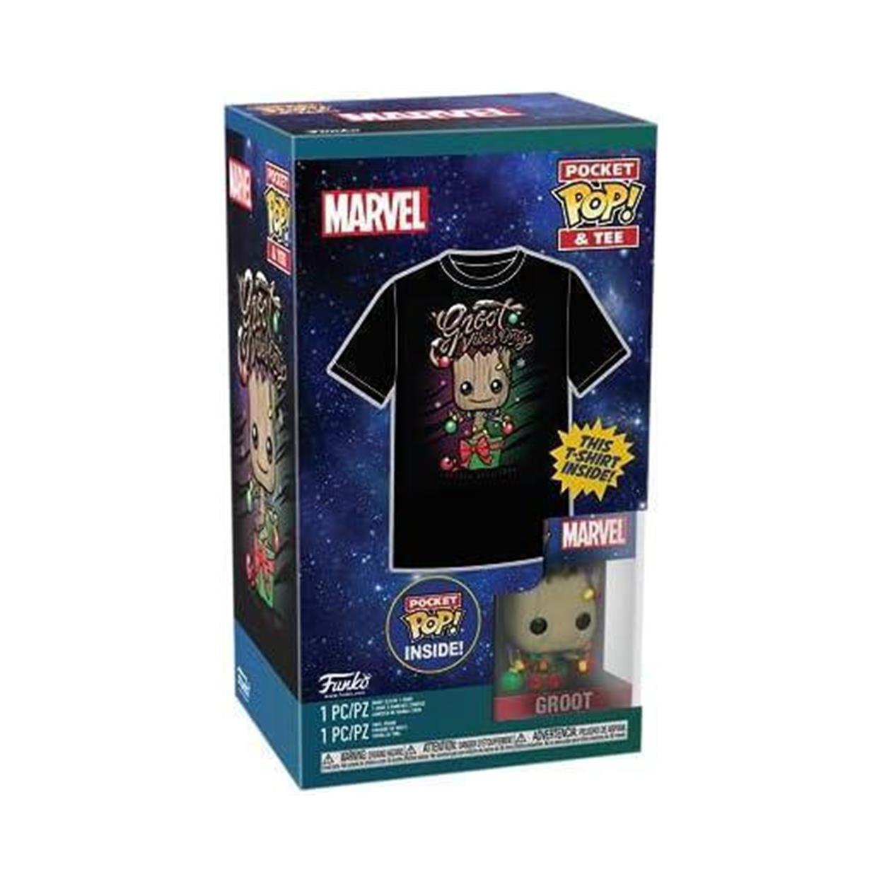 Funko Pocket Pop! och T-Shirt (Barn): Guardians of the Galaxy - Holiday Groot