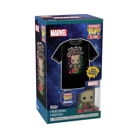 Funko Pocket Pop! och T-shirt (Barn): Guardians of the Galaxy - Holiday Groot (XL)