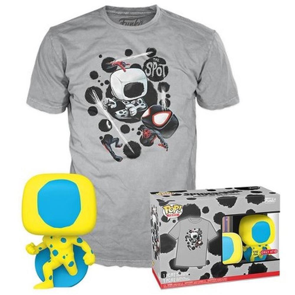 Funko Pop! Marvel: Spider-Man Across the Spider-Verse - The Spot (Svartljus) Specialutgåva med T-shirt (S)