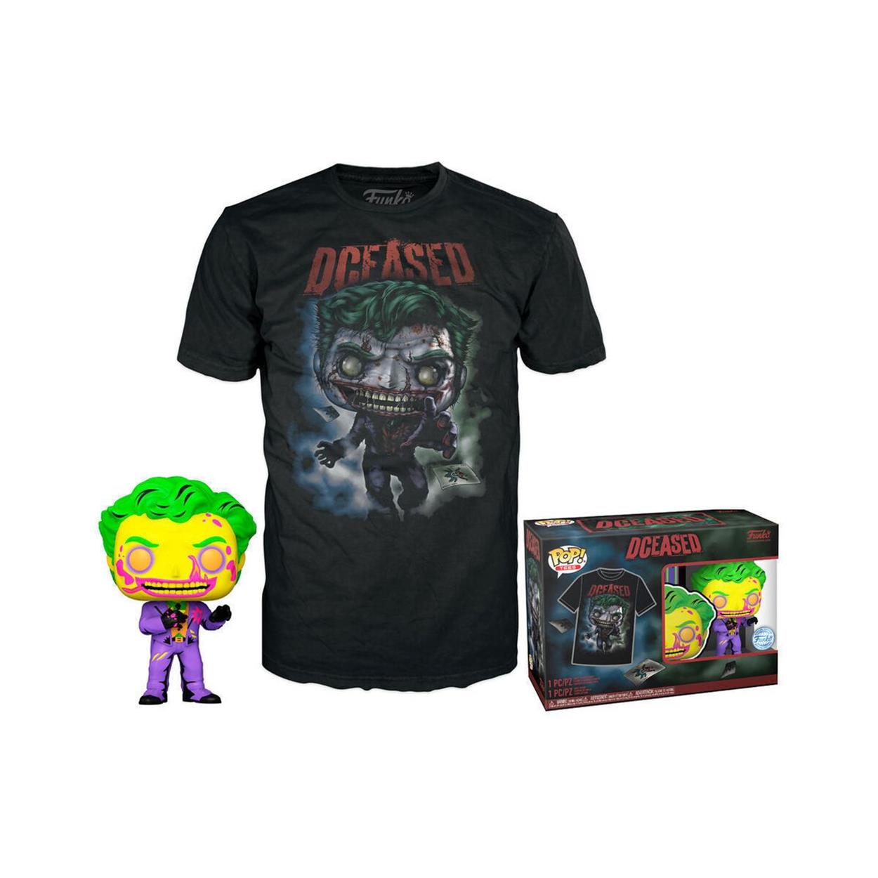 Funko Pop! & T-shirt (Vuxen): Comic Cover DC - The Joker (Blacklight) Special Edition