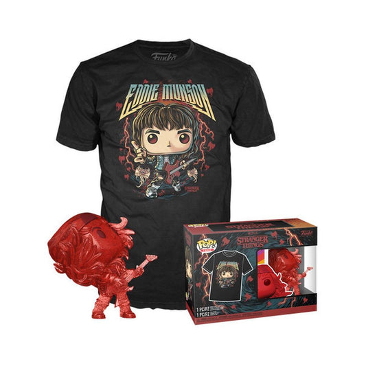 Funko Pop! och Tee (Adult): Stranger Things - Hunter Eddie med Gitarr