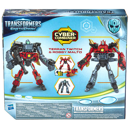 Hasbro Transformers Earthspark: Cyber-Combiner Terran Twitch och Robby Malto Actionfigurer