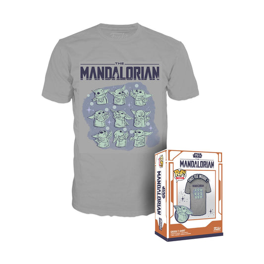 Funko Boxed Pop! Tee: Star Wars: The Mandalorian - Grogu On Ship T-Shirt (S)