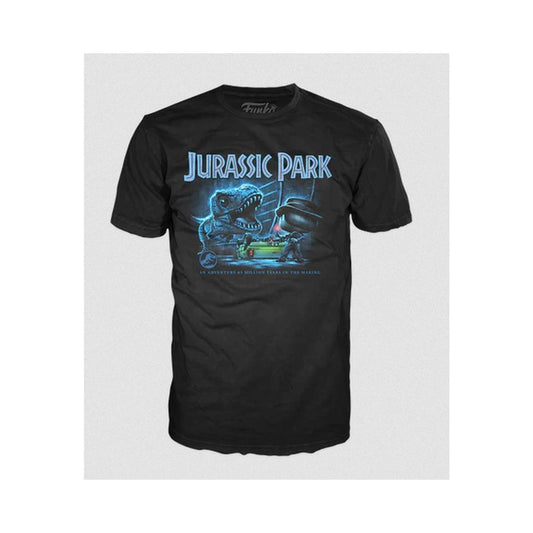 Funko Pop! T-shirt: Jurassic Park - T-Rex med Jeep (S)