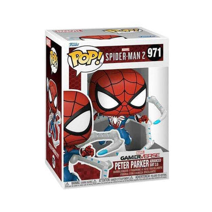 Funko Pop! Marvel Gamervese: Spider-Man 2 - Peter Parker (Advanced Suit 2.0) #971 Bobble-Head Vinyl Figur