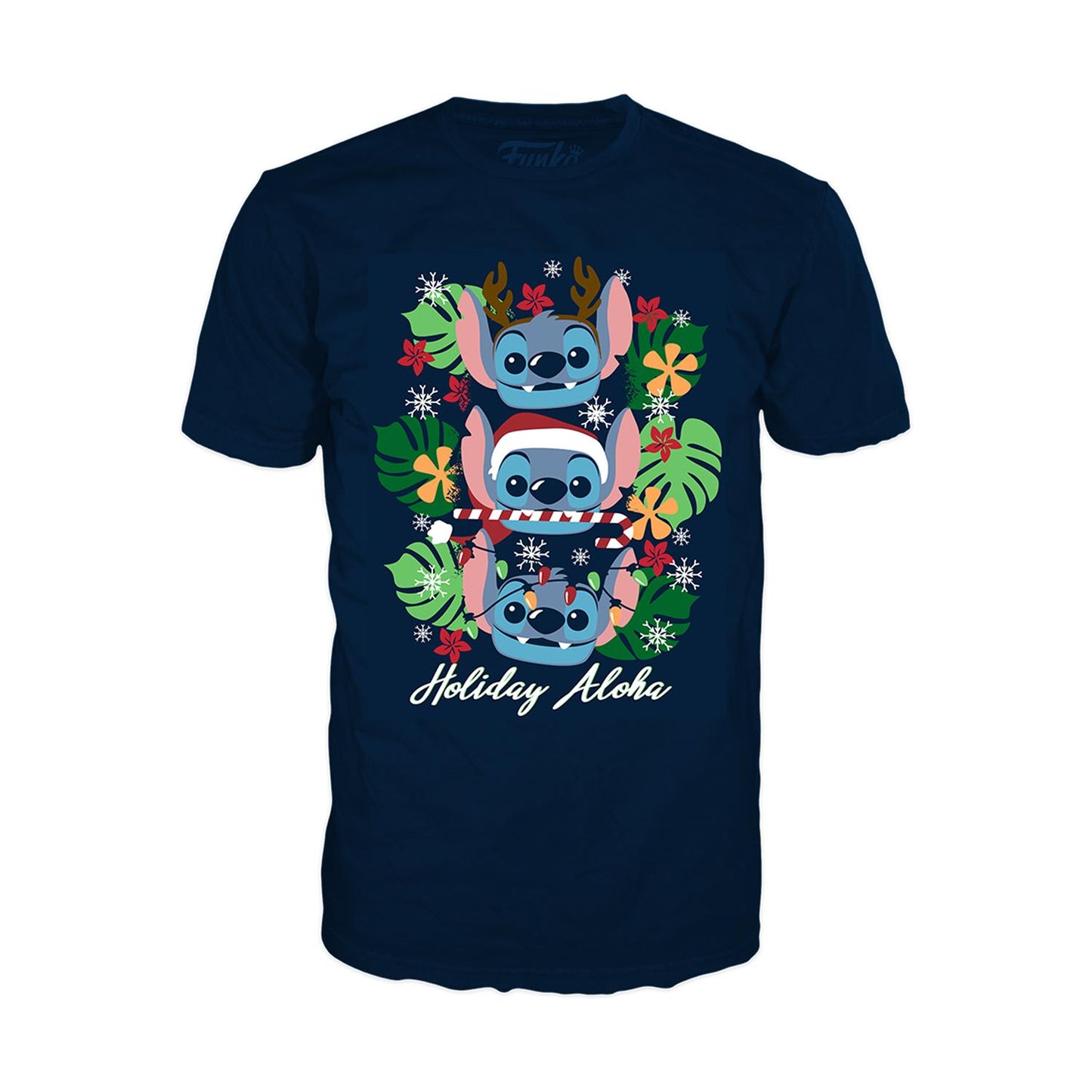 Rolig Funko Tee Disney: Stitch - Holiday Stitch T-Shirt (S)