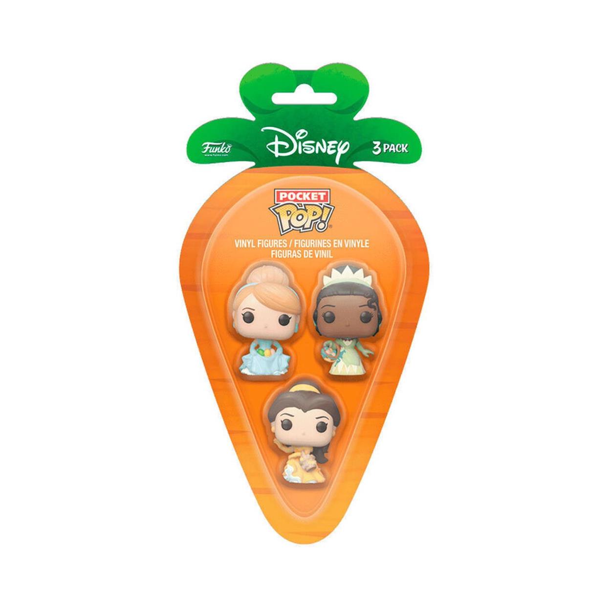 Funko 3-Pack Carrot Pocket Pop! Disney Prinsessor - Cinderella, Tiana, Belle