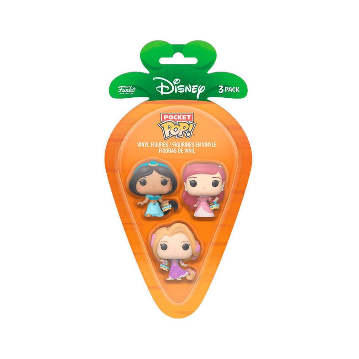 Funko 3-Pack Morot Pocket Pop!: Disney Prinsessor Jasmine, Rapunzel, Ariel