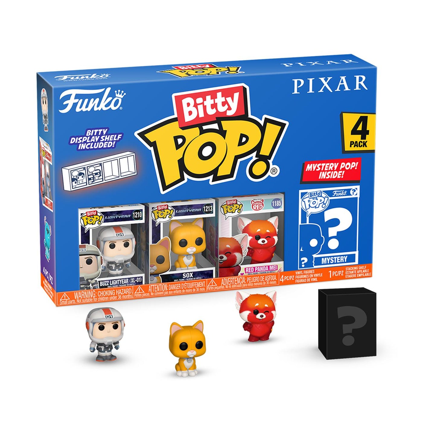 Funko Bitty Pop! 4-Pack: Disney Pixar - Buzz Lightyear, Sox, Red Panda Mei, Mystery Pop!