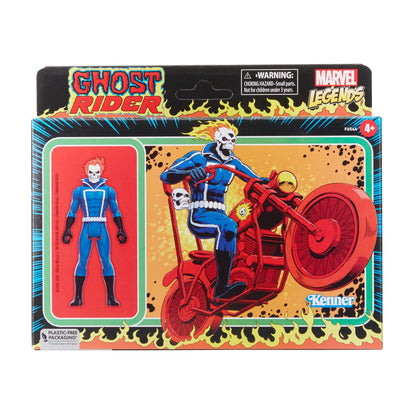 Hasbro Marvel Legends Retro Collection - Ghost Rider Action Figure och Motorcykel (10cm)