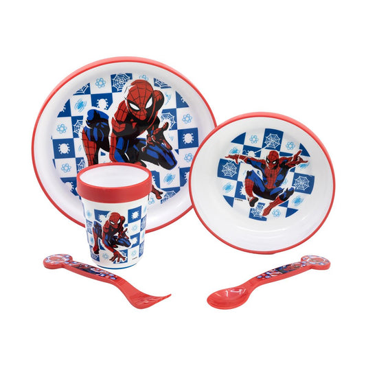 Marvel Spider-Man Arachnid Grid - Non Slip 5 Pcs Bicolor Set