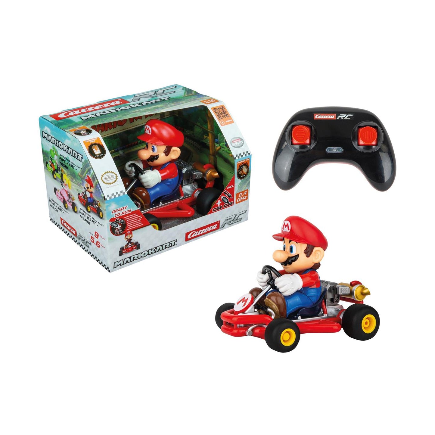 Carrera R/C Bil: 2,4GHz Mario Kart™ Pipe Kart - Mario