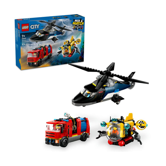 LEGO® City: Helikopter, Brandbil och U-båt Remix (60462)