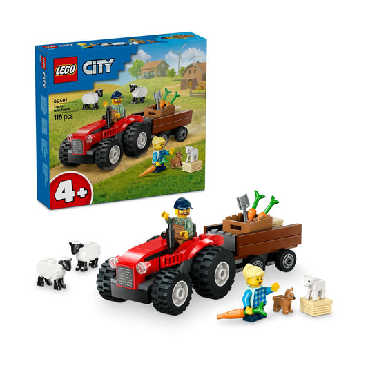 LEGO® City: Röd Traktor med Släp och Får (60461)