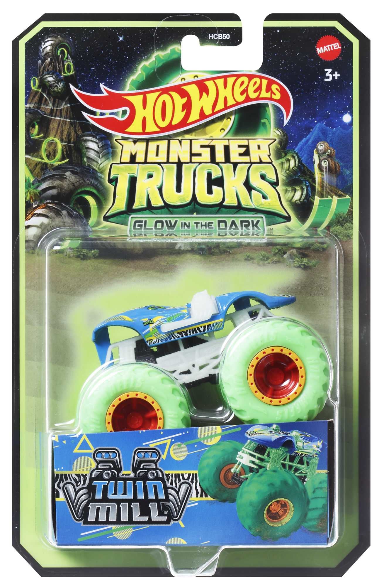 Mattel Hot Wheels Monster Trucks: Glow in The Dark - Podium Crasher