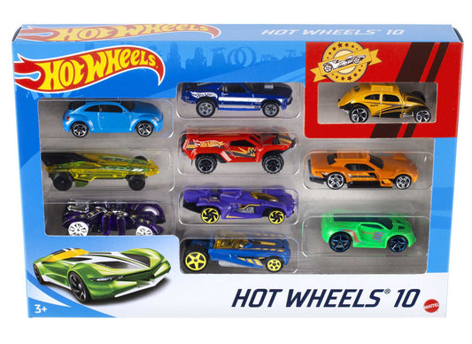 Hot Wheels - Fordonsset med 10 Blandade Bilar (54886)