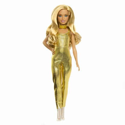 Mattel Barbie Fashionistas - Docka med Guld Jumpsuit och Blont Hår (HRH19)