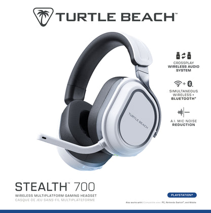 Turtle Beach Stealth 700 - Trådlöst Gaming Headset (Gen3) för PS, PC, mobil - Vit