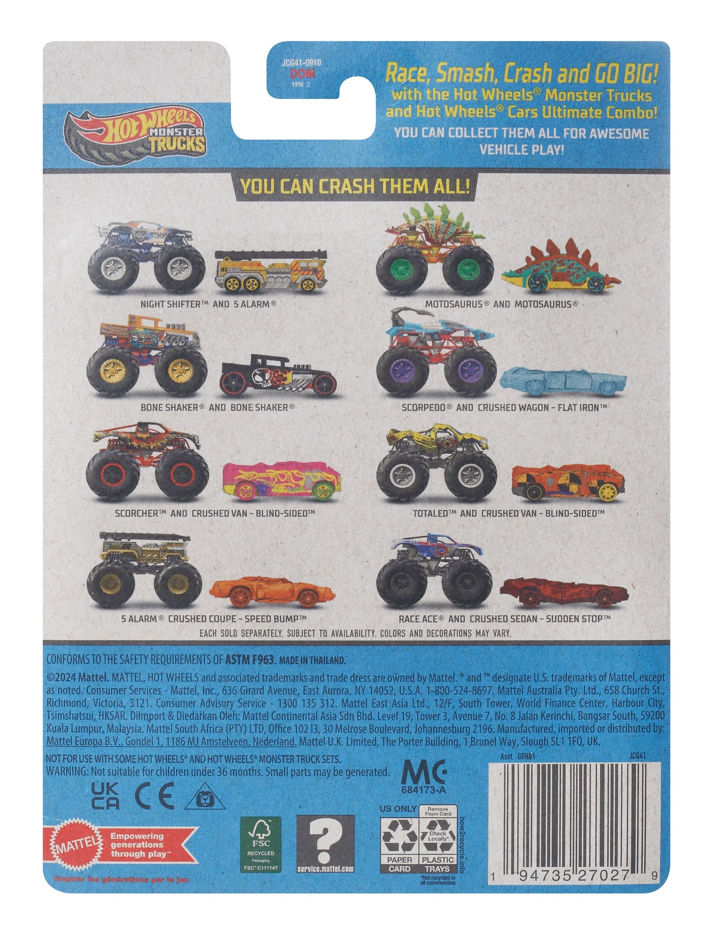 Mattel Hot Wheels: Monster Trucks - Bone Shaker 2 Pack