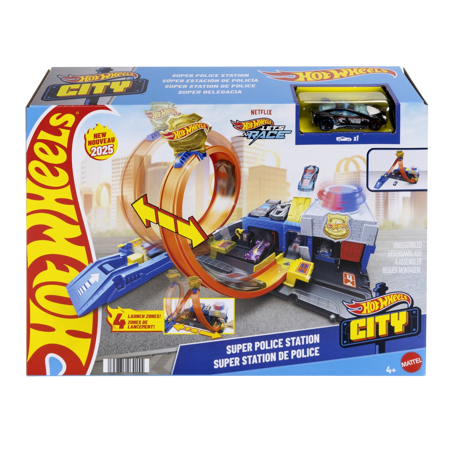 Mattel Hot Wheels Monster Trucks: City Super Polisstation (JBM71)