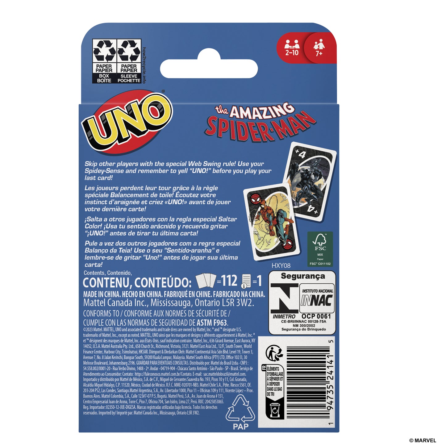 Mattel Uno: Den Fantastiska Spiderman - Kortspel