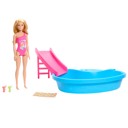 Mattel Barbie® Docka med Poolrutschkana Set