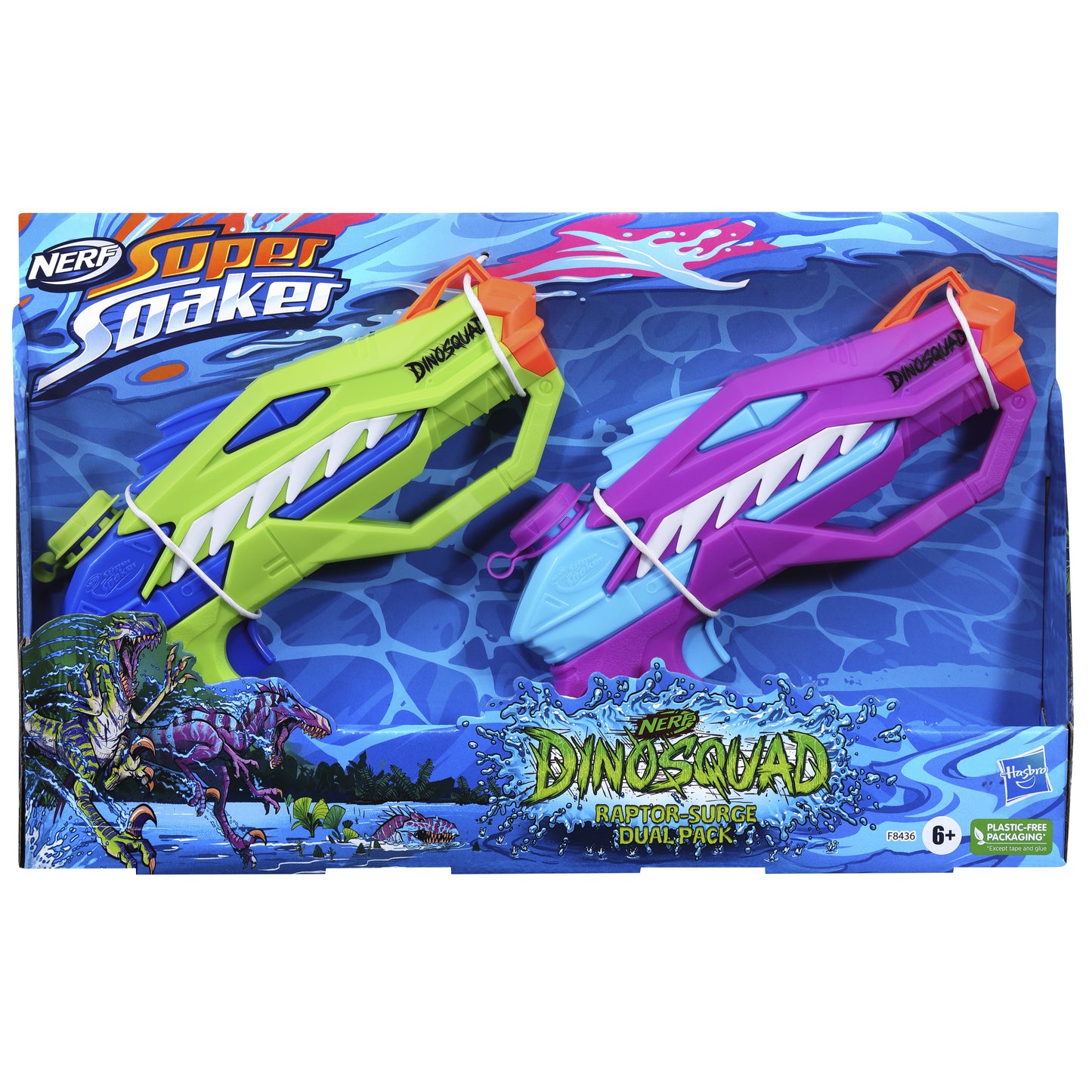 Hasbro Nerf Super Soaker Dinosquad - Raptor Surge Dual Pack (F8436)