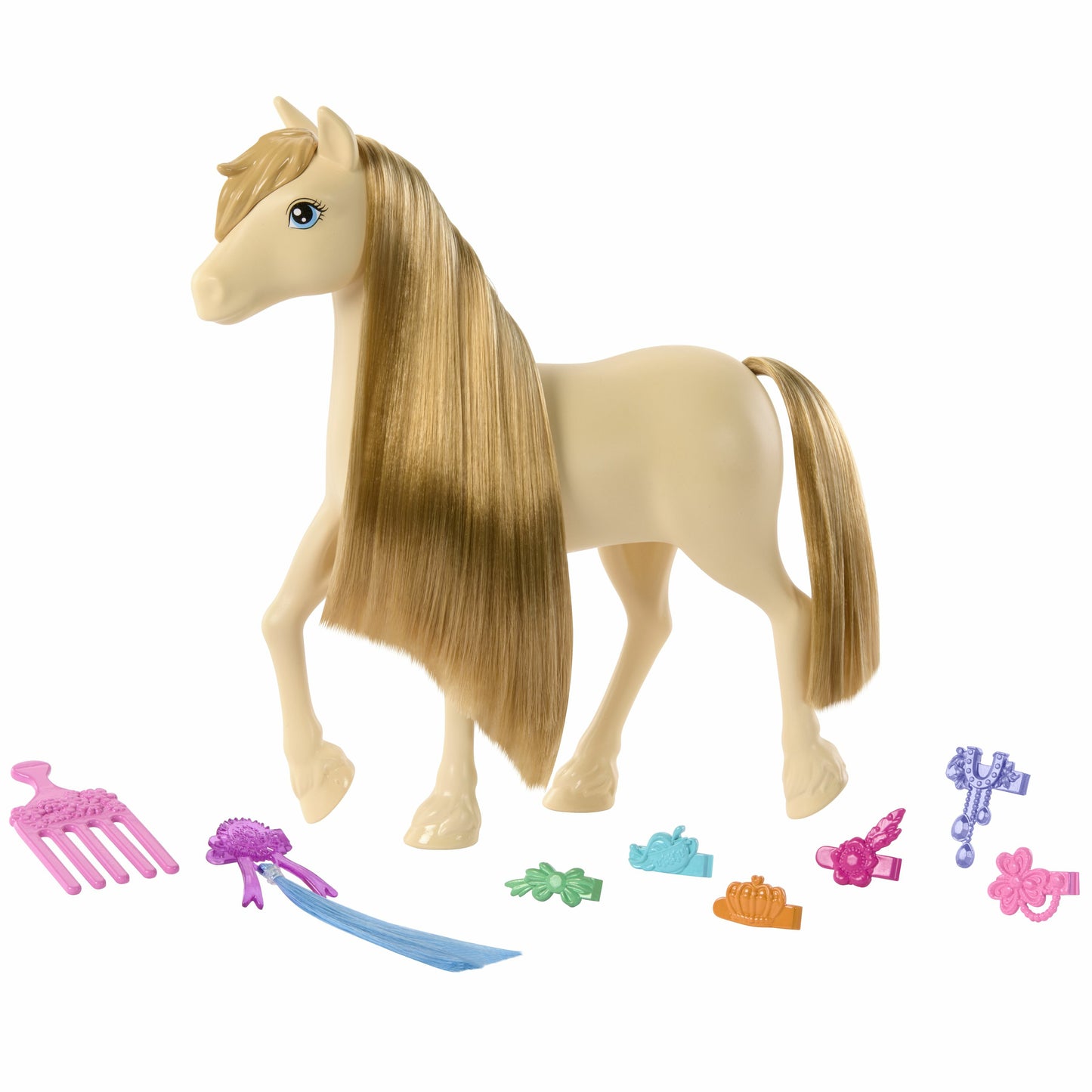 Mattel Barbie Mysteries: The Great Horse Chase - Vit Ponny med Blond Hästsvans