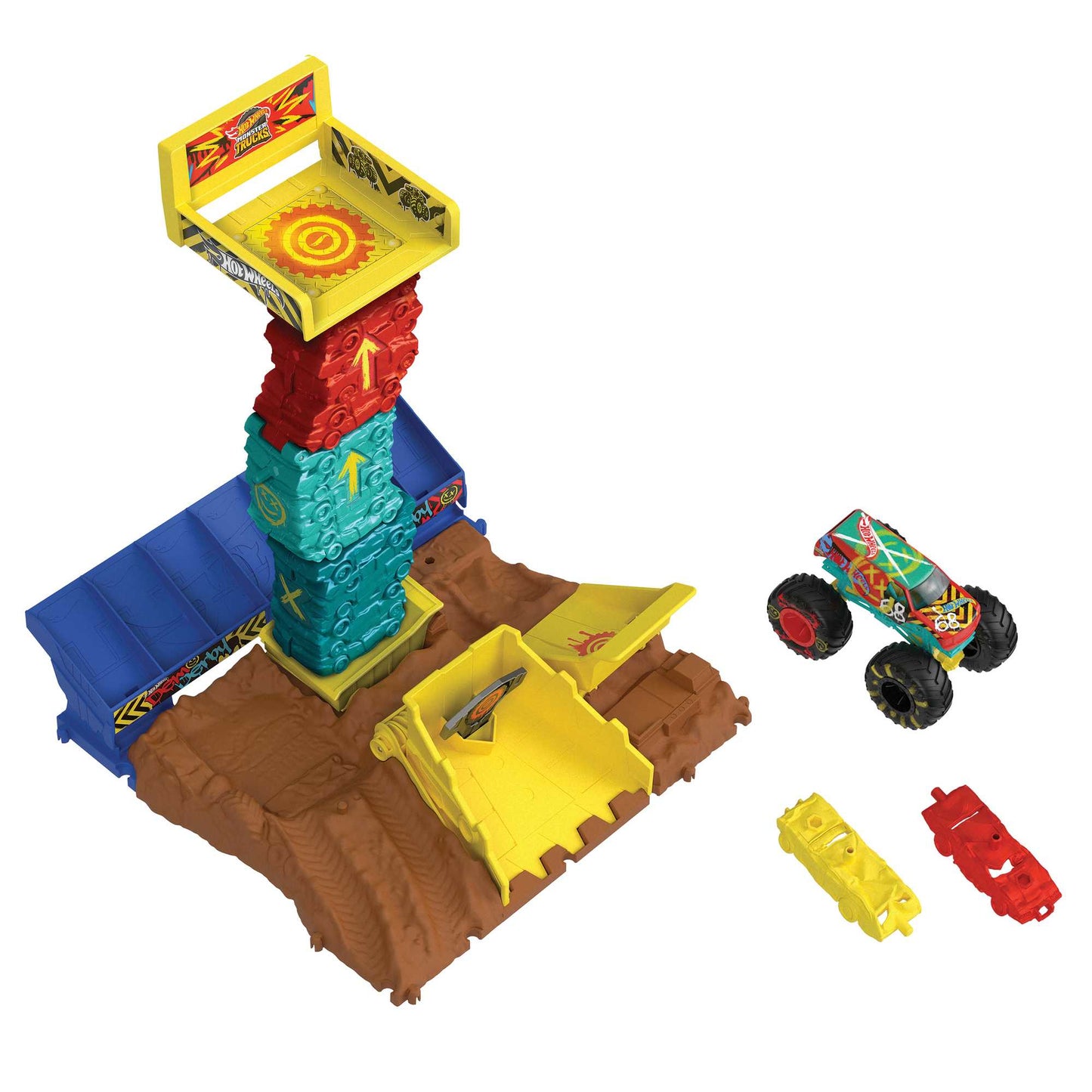 Mattel Hot Wheels Monster Trucks: Arena Smashers Car Jump Challenge