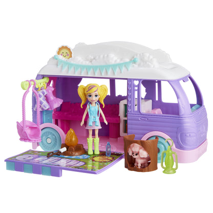 Mattel Polly Pocket: Glamping Camper Van - Tiny Worlds Big Surprises!