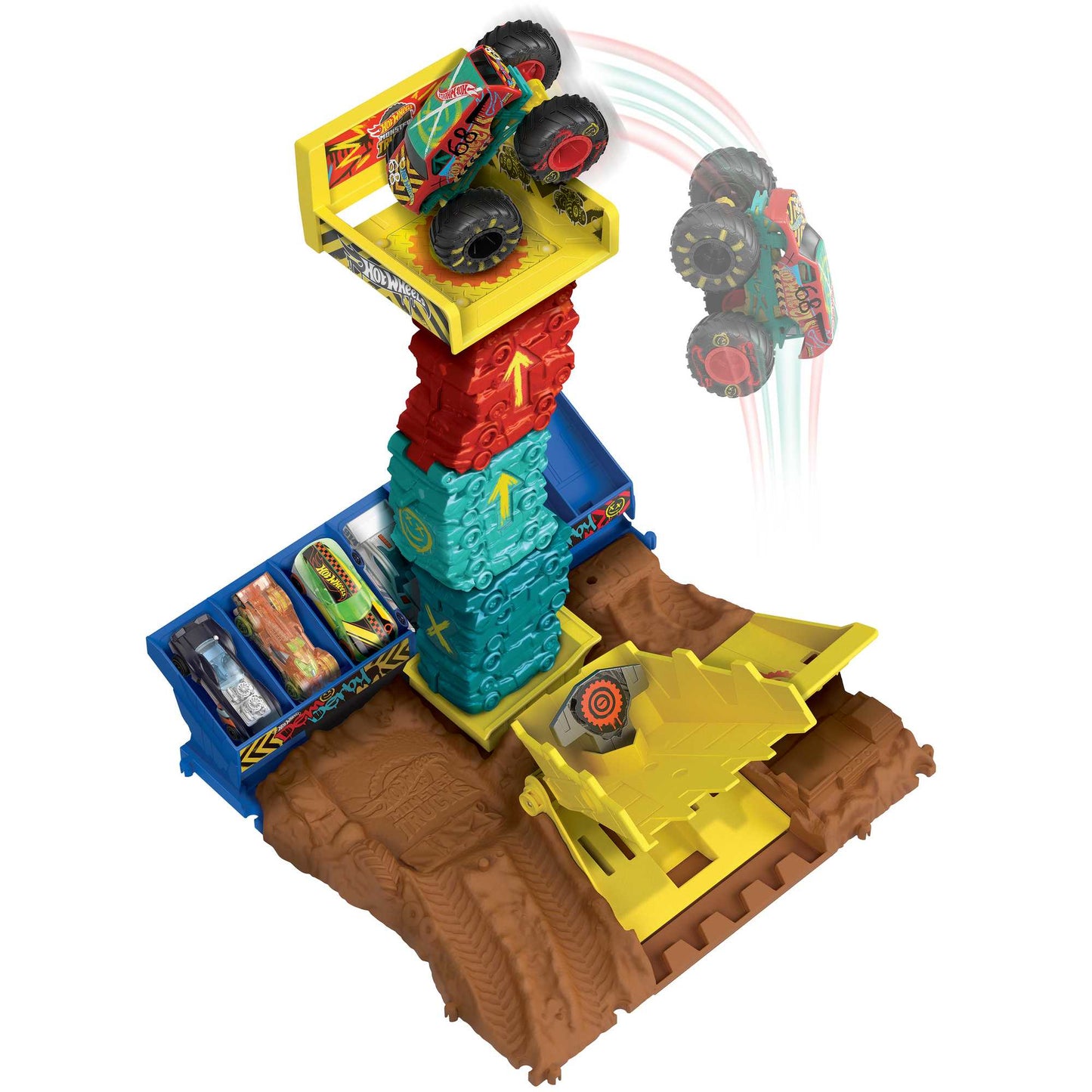 Mattel Hot Wheels Monster Trucks: Arena Smashers Car Jump Challenge