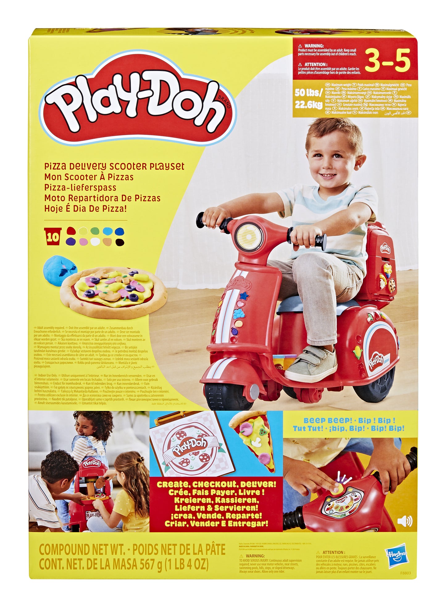 Hasbro Play-Doh - Pizzaleverans Skoter Lekset (F8803)